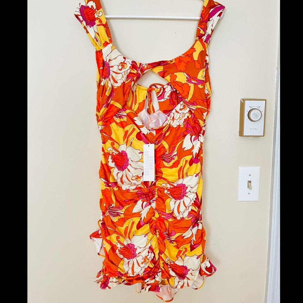New Urban Outfitters orange floral dress